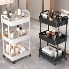 4-Tier Rolling Storage Cart, Heavy Duty Storage Rack (No Wood), Office Use, Compact Storage Rack, With Top/Bottom Shelves, Easy To Assemble, Multi-Functional Cart - Multicolor - View 11
