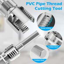 3PCS Integrated Pvc Pipe Threader Tool - 1/2" & 3/4" & 1" Dual-Function Internal External Pipe Threading Tool For Water Pipe, Duty Pipe Thread Cutting Tool Set-Electric Drill Compatible Heavy - Silver - View 6