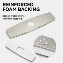 Aquafaucet 10" Kitchen Sink Faucet Hole Cover Deck Plate Escutcheon Brushed Nickel - como en la imagen - Ver 4
