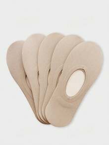 1/5/10/20/30 Pairs Women's Invisible Socks, High Elastic Thin Mesh, Silicone Anti-Slip, Silky Boat Socks - Apricot - View 3