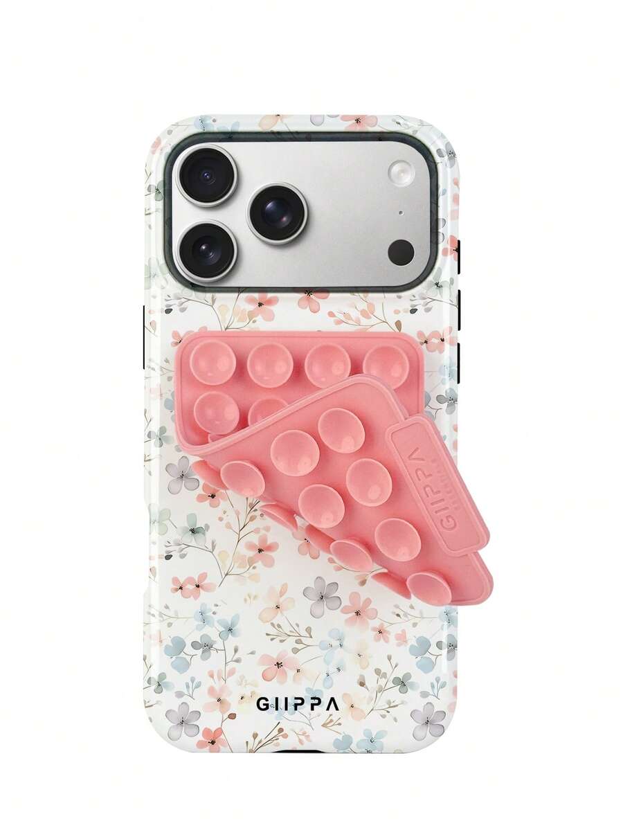 Casing Ponsel Motif Bunga Dua Warna dengan Lapisan Mengkilap, Cocok untuk iPhone 17, 16, 15, 14, 13, 12, 11, PRO MAX, PLUS - MultiWarna - View 1