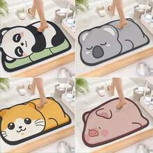 1PC Cute Diatomaceous Earth Super Absorbent Bathroom Rug, Cartoon Anti-Slip Toilet Mat Bathroom Mat Quick Dry Floor Mat | Decorative Toilet Mat | Animal Theme Mat Bathroom Decor And Accessories - Multicolor - View 1