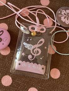 1 buah Gantungan Kunci Desain Kreatif Retro Jepang untuk Anak Perempuan Motif Not Musik dan Sayap Kawaii - MultiWarna - View 6