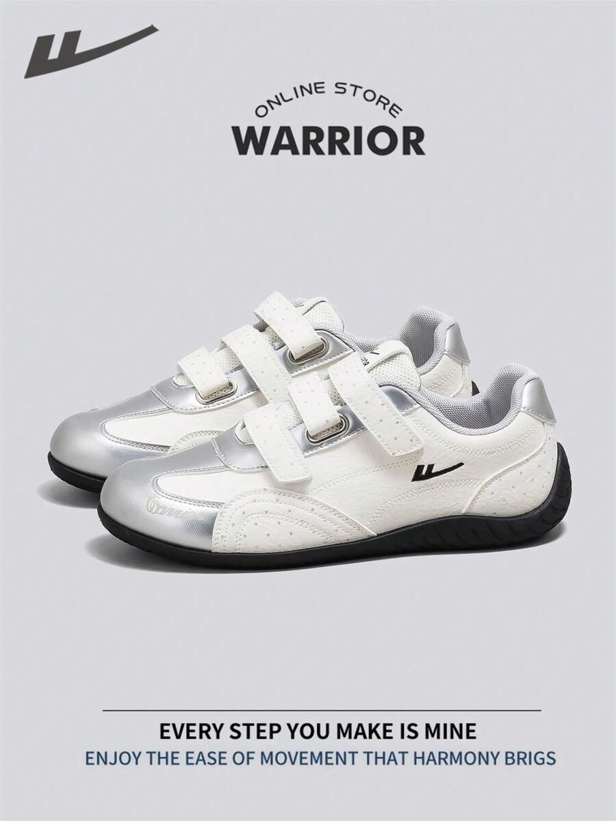 Warrior Women's Board ShoesSpring And SummerComfortable Modest Style Casual Yet Sleek Sneakers Applicable Throughout The Year Wear-Resisting All-Day Wear Training Sneakers Running Shoes - Rice/Silver - View 1