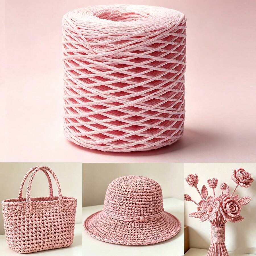 1pc/100g Fiber Paper Craft Rope Ribbon/Packaging Paper Rope, Handmade For DIY Decoration Gift Wrapping, Kraft Paper Craft Packaging Paper Line, Gift DIY Supplies Bouquet Decoration - One Size Fits All - View 1