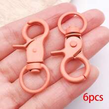 6pcs Multicolor Matte Painted Swivel Lobster Clasps Candy Color Spring Snap Hooks Ring For DIY Keychain Bag Pendant Jewelry Making Supplies - Multicolor - View 9