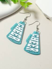 1 Pair Fashion Acrylic Horn-Shaped "CHEER" Letter Pattern Earrings - Earrings - View 10