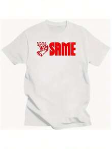 Christmas Men's White T-Shirt With Matching Graphic Print And Red Tractor Print & Bold Lettering - Style, Crew Neck, Short Sleeves, Popular Item - 白色 - 查看 1