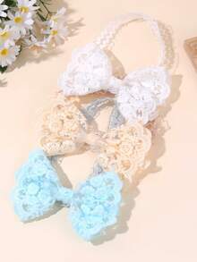 3PCS Lace Floral Flowers Headband For Baby Mesh Breathable And Comfortable Hair Band,Soft Hair Accessories For Infant Daily Wear Party Girls Gift - Multicolor - View 2