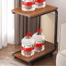 Coffee Table, Living Room Movable Side Table, Sofa Side Table With Wheels, Small Table, Mini Corner Table, Bedside Table, Small Tea Table - Camel - View 4