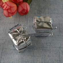 10pcs Christmas Shiny Mini Decorative Boxes, Mixed Color Metallic Foil Wrapped, Christmas Tree Hanging Ornament Boxes - Multicolor - View 8