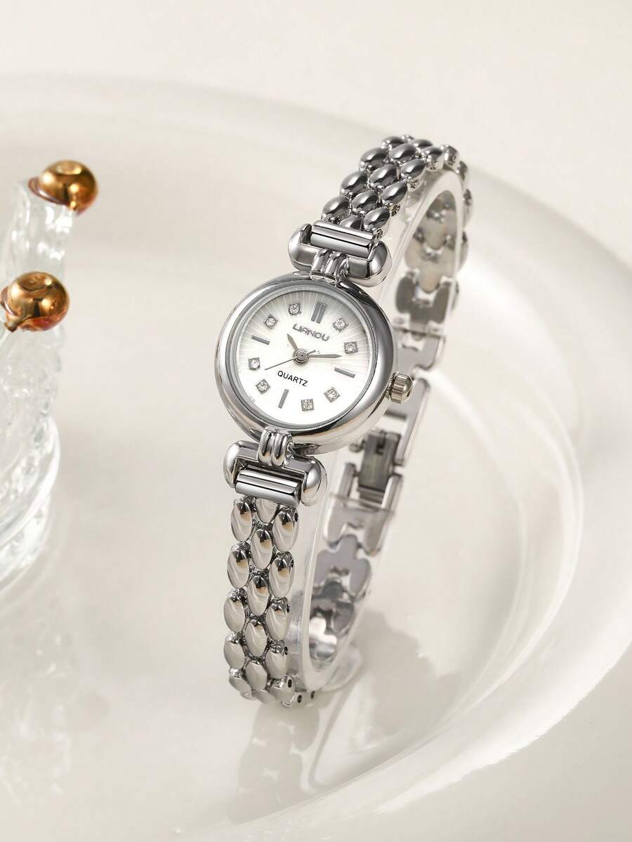 LIANDU Women's Watch Fashion Creative Multifunctional Compact Unique Quartz Watch Round Minimalist Dial Alloy Strap Suitable For Daily Wear Birthday Gift Back To School Thanksgiving Romantic Occasions
