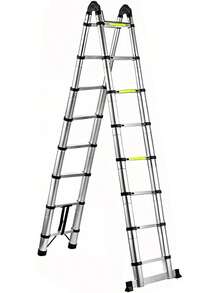 Escalera Telescópica Plegable, Escalera de Tijera Altura Ajustable con Escalones, Aluminio Reforzado y Duradero, Soporta hasta 150KG, Modelo Retráctil de Mayor Estabilidad (5 Metros) - 5 metros - Ver 3