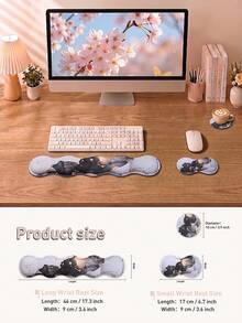 3 PCS Computer Mouse Pads For Desk With Coaster Set, Non-Slip Keyboard Wrist Rest And Mouse Pad Set, Ergonomic Design - View 3