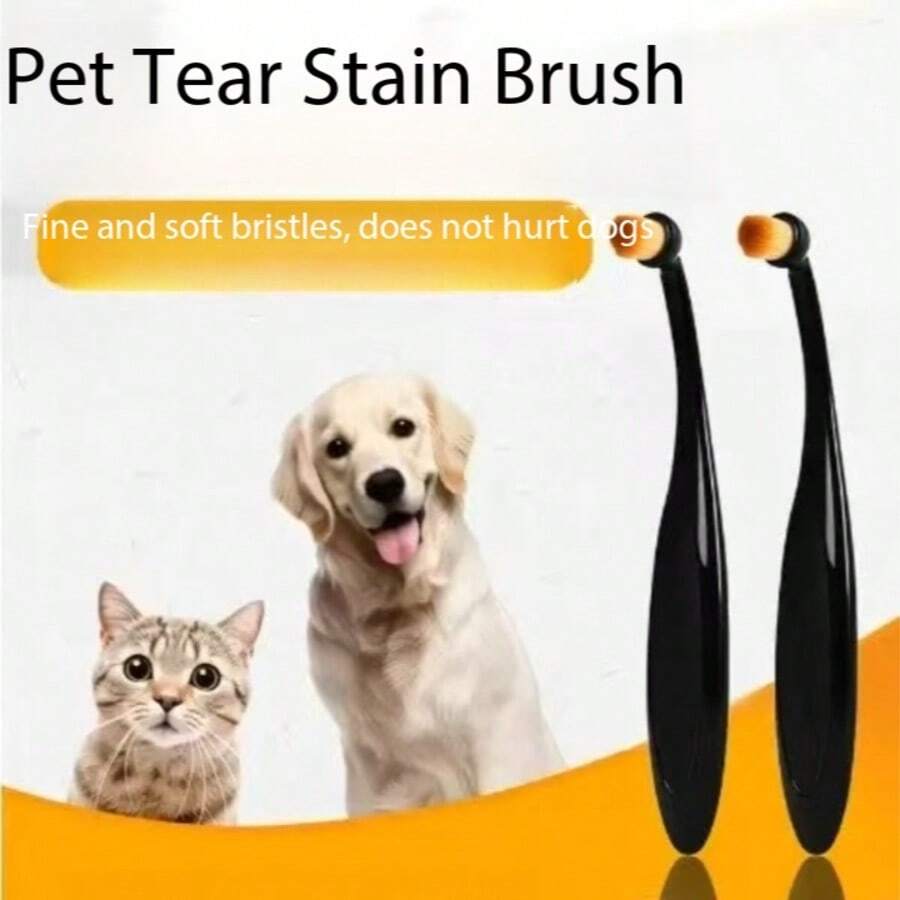 1pc Pet Tear Stain Cleaning Brush, Soft Bristle Cat Eye Cleaning Brush, Portable Dog Face Scab And Dirt Removal Grooming Tool - View 1