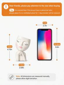 حامل فرش مكياج بتصميم فتاة مغمضة العينين إبداعي، أبيض/بني، سعة كبيرة، رف تخزين أدوات المكياج على المكتب، مناسب للتزيين في غرفة الزينة والحمام وغرفة النوم، هدية مثالية للفتيات - A - مشاهدة 7