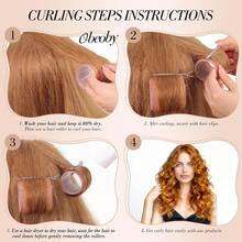 Rol Rambut dengan Jepitan, Pengeriting Rambut yang Dapat Menempel Sendiri, Cocok untuk Rambut Panjang/Sedang/Pendek dan Poni, Alat Pengeriting Rambut DIY - MultiWarna - View 9