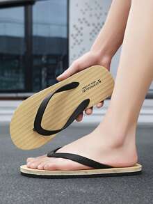 Spring/Summer Men's & Women's Plus Size Fashion Casual Soft Comfortable Open Toe Beach Holiday Bathroom Street Wear Flip Flops - Khaki - View 10