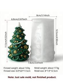 3-Piece 3D Christmas Tree Silicone Candle Molds, Embossed Snowflake Star Layered Pine Needle Design, Snow-Capped Tree Top, Soft Flexible Silicone Material, Easy Release, Suitable For Soy Wax, Aromatic Plaster, Handmade Soap DIY - Christmas Tree Mold - View 7
