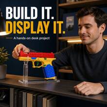 Juego de Lanzador de Bloques de Construcción DIY, Adecuado para Adolescentes 14+ y Adultos, Kit de Modelo de Ensamblaje con Mecanismo de Disparo Funcional, Incluye 40 Proyectiles de Plástico, Cargador, Mini Figuras, Soporte de Exhibición, Regalo Creativo - Multicolor - Ver 8