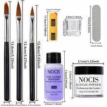 NOCIS 4色壓克力美甲套組，輕鬆掌握3D設計、法式美甲與雕花美甲，專業級套組無需光源即可打造驚艷效果 - 彩色 - 查看 5
