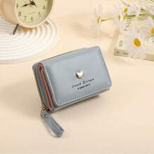 Women's Wallet, Cute Heart-Shaped Trifold Zipper Coin Purse, Suitable For Daily Use, Perfect Gift For Holidays - Multicolor - View 8