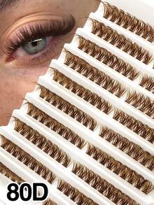 Sibeuna 180 Peças Cílios Postiços D Curl Marrom, Extensões de Cílios Naturais 80D DIY, Adequado para Iniciantes, Fácil de Usar, Extensões de Cílios de Qualidade de Salão de Longa Duração - D - Visão 1