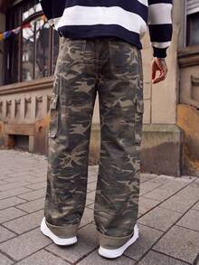 1pc Men's Camouflage Cargo Jeans, Street Style, Multi-Pocket Design, Fashion, Suitable For All Seasons - Multicolor - View 4