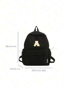 Tas ransel stiker huruf A-Z yang modis, dengan penutup resleting, desain warna polos sederhana, tas ransel terjangkau dan unik, cocok untuk remaja. Tas ini dilengkapi dengan tali bahu yang dapat disesuaikan, nyaman dan ringan, halus dan serbaguna, sempurna untuk kegiatan sehari-hari, sekolah, dan bepergian. Juga merupakan hadiah ulang tahun yang bagus (harap tempel stiker sendiri; tas termasuk). - MultiWarna - View 6