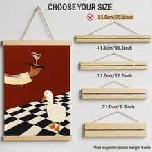 1pc Funny White Duck Cocktail Martini Wall Art Canvas Poster Prints Vintage Checkered Bar Kitchen Painting Artwork Picture Giclee Print Quirky Dining Room Home Decoration Decors Unframed /Framed Or Wooden Hanging - Pattern - View 11