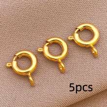 5/15/30pcs 18K Gold Plated Spring Clasp Brass Round Open Ring Jewelry Connector Clasp Suitable For Bracelet Necklace Jewelry DIY - Multicolor - View 15