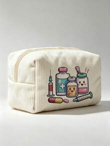 New Cute Nurse Element Pattern Medical Bag - Medicine Bag/Toiletry Bag/Travel Essential, Colorful Design, Suitable For Storing Medicines, Cosmetics And Travel Accessories; Great Gift For Friends And Family, Personal Storage Helper | Fun Design, Portable Zippered Medical/Toiletry Storage Bag, Aviation Standard Cosmetic Bag, Can Store Medicines, First Aid Kit, Etc. (Pattern Randomly Cropped) - Multicolor - View 8