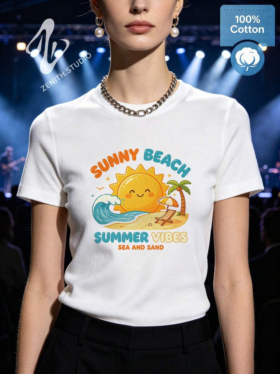 Women T-Shirts - 白色 - 查看 1