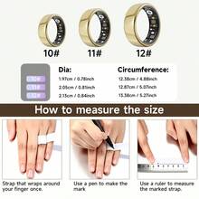 Cincin Pintar Tahan Air IP68, Pelacak Kebugaran, Bluetooth, Baja Tahan Karat & Resin, Monitor Aktivitas, Cocok Untuk Pria & Wanita, Hadiah untuk Segala Situasi - View 8