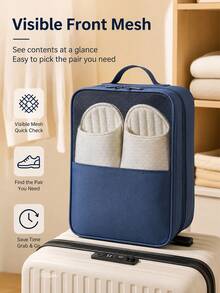 Travel Essential Waterproof Portable Handle Shoe Storage Bag, Luggage Organizer For Business Trips. Large Capacity Visible Breathable Mesh Design, Waterproof Dust-Proof Travel Storage Bag/Shoe Storage Bag. - Multicolor - View 5