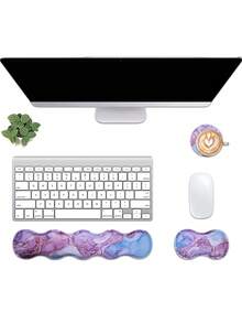 3 PCS Computer Mouse Pads For Desk With Coaster Set, Non-Slip Keyboard Wrist Rest And Mouse Pad Set, Ergonomic Design - View 12
