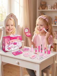 Set Riasan Mainan untuk Anak Perempuan, 11 Buah Set Kosmetik Mainan dengan Kotak Penyimpanan, Riasan Tiruan, Mainan Edukatif untuk Bermain Peran, Hadiah Ulang Tahun Anak-Anak, Hadiah Natal dan Halloween - MultiWarna - View 5