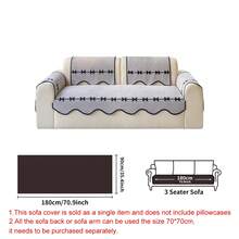 1PC Irregular Shaped Chenille Sofa Cushion With Black Bowknot Decorative Trim, Anti-Cat Scratch, All-Season Use, Easy Care And Machine Washable, Suitable For Pet Living Room, Bedroom, Office Home Decor Sofa Protector Cover - Light Grey - View 9