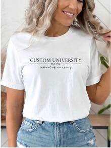 Personalized University School Of Nursing Top, Custom Design Shirt, Great Gift For Friend, Fast Local Warehouse Delivery - 白色 - 查看 1
