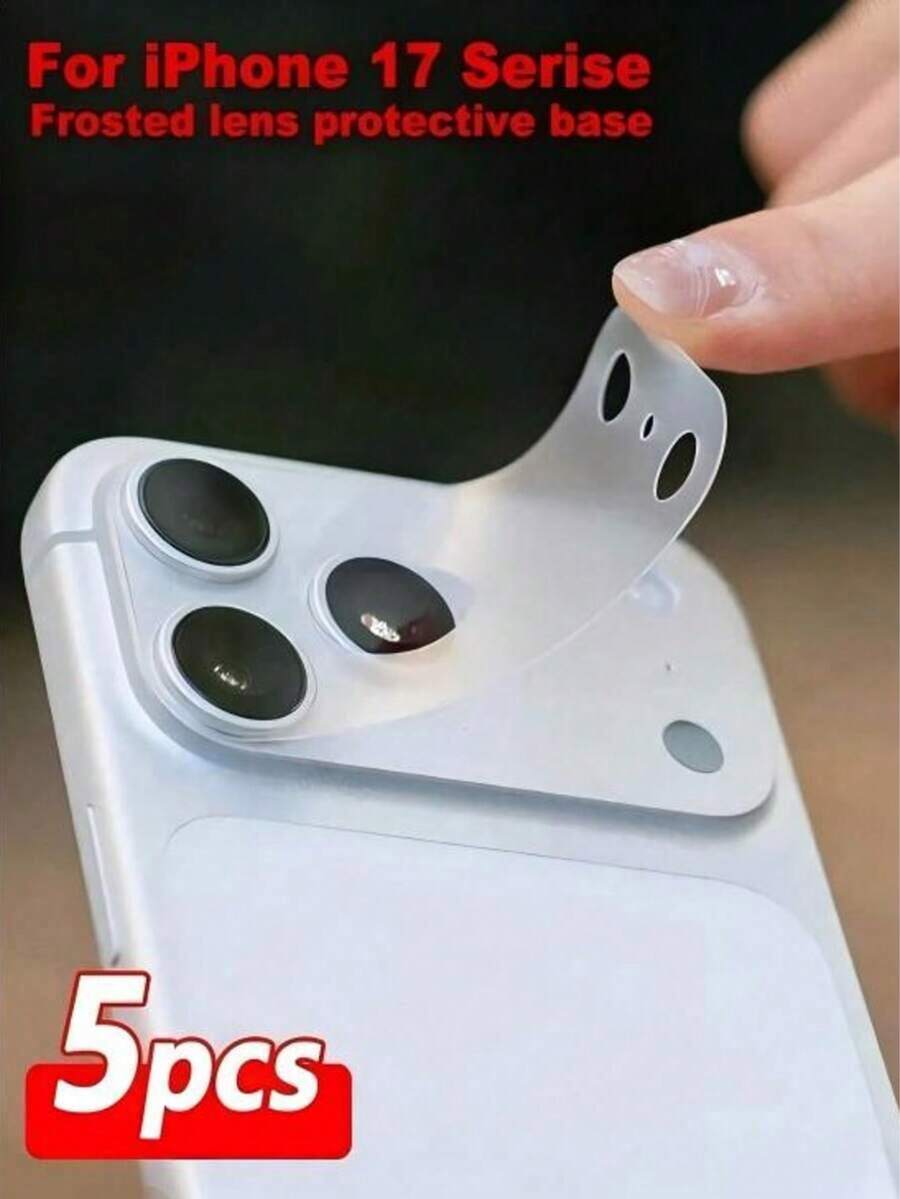 5pcs 9H Nano Matte Lens Base Protector Compatible With Iphone 17 Pro Max/Pro/Air/17/18pro/18promax Series - Anti-Fingerprint/Anti-Glare/Anti-Scratch, Precise Cut, Bubble-Free, Easy Installation, Compatible With Phone Cases, Wireless Charging Compatible, Anti-Yellowing, High Definition Clear, Durable Minimalist Camera Protection