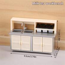 1pc Micro Scene Home Appliance Model, Micro Scene Milk Tea Shop Appliance Model, Ice Cream Machine Model, Milk Tea Bucket Model, Bean Grinder Model, Coffee Pot Model - Milk Tea Shop Equipment Set - View 11