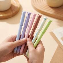 25PCS-Colorful Animal Pattern Erasable Gel Pens (4 Pens + 20 Refills + 1 Pencil) Thermosensitive Erasable Ink, Blue & Black Refill, First Day Of School - Multicolor - View 6
