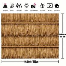 2D Flat 1pc Natural Bamboo/Bamboo/Straw Woven Fence Hanging Flag, Decorative Fence, Easy To Install, Suitable For Swimming Pool Shade, Birthday, Balcony, Garden, Detailed Texture Celebration Decoration - 1 - View 9