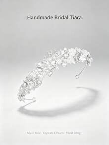 1pc Grace Fashionable & Exquisite Alloy Crown Headband For Wedding Party Decoration For Women Elegant Tiaras - Silver - View 2