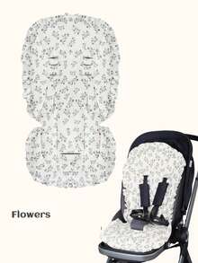 1pc Reversible Thickened Soft Baby Stroller Seat Cushion, Highchair Pad, Basket Liner - Multicolor - View 11