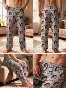 Man's Custom Photo Lounge Pants (1PC): Select Your Favorite Picture To Print, Own A Unique One-Of-A-Kind Look, Super Cool! - Grey - View 8