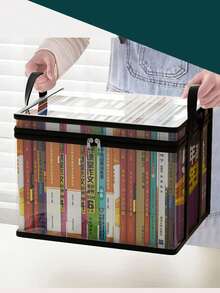 2/1 Heavy Duty Transparent PVC Storage Box, Foldable With Visible Window Storage Bag, Thickened Waterproof Rectangular Container, Suitable For Books, Toys, Stationery And Snacks, Space-Saving Home And Classroom Storage, Practical Holiday Gift Choice - Multicolor - View 8