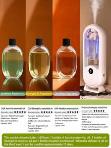 Aromatherapy Diffuser Humidifier With Colorful Night Light, 5-Level Adjustment, Digital Display, USB Rechargeable, Essential Oil Set, For Home And Office - D8 - View 17