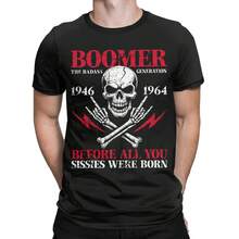 Génération Boomer Avant Tous Vous Les Efféminés 1946 1964 T-Shirt Été Harajuku T-Shirts Hommes Coton Col Rond Oversize - Noir - Voir 1