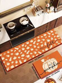 1/2 piezas Alfombra de cocina con calabaza de otoño y Acción de Gracias, alfombra y tapete de cocina de otoño, accesorio de cocina antideslizante, lavable y absorbente, regalo para las fiestas de Acción de Gracias! - Multicolor - Ver 14